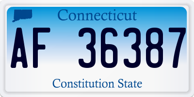 CT license plate AF36387