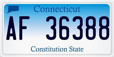 CT license plate AF36388