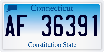 CT license plate AF36391