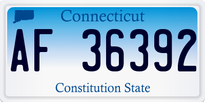 CT license plate AF36392