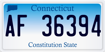CT license plate AF36394