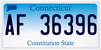 CT license plate AF36396