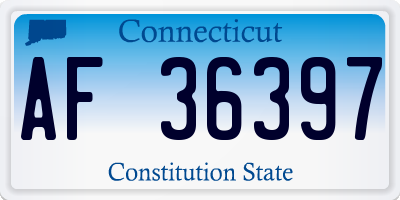 CT license plate AF36397