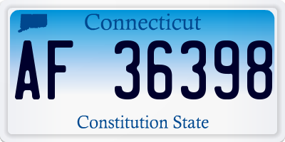 CT license plate AF36398