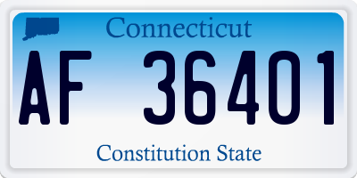 CT license plate AF36401
