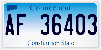 CT license plate AF36403