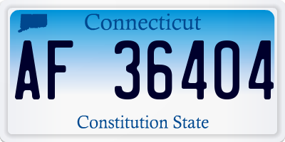 CT license plate AF36404