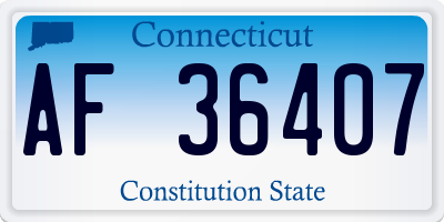 CT license plate AF36407