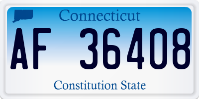 CT license plate AF36408
