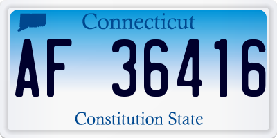 CT license plate AF36416