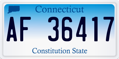 CT license plate AF36417