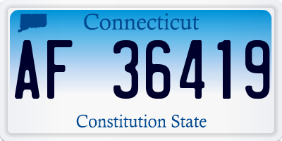 CT license plate AF36419