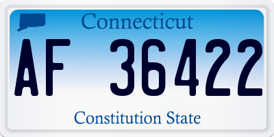 CT license plate AF36422