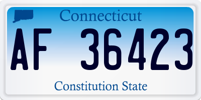 CT license plate AF36423
