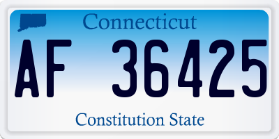 CT license plate AF36425