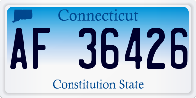 CT license plate AF36426