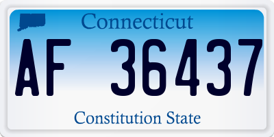 CT license plate AF36437