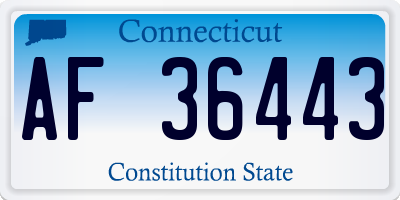 CT license plate AF36443