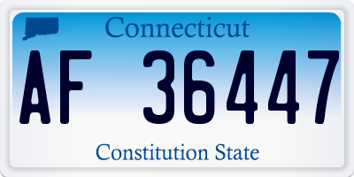 CT license plate AF36447