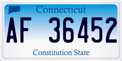 CT license plate AF36452