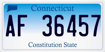 CT license plate AF36457
