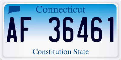 CT license plate AF36461