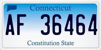 CT license plate AF36464