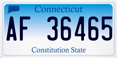 CT license plate AF36465