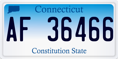 CT license plate AF36466