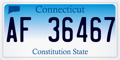 CT license plate AF36467