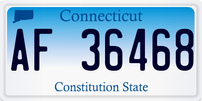 CT license plate AF36468