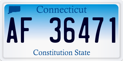 CT license plate AF36471