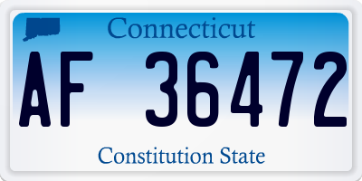 CT license plate AF36472