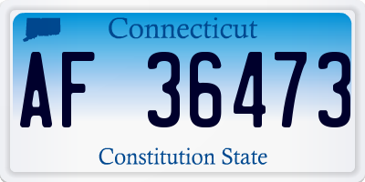 CT license plate AF36473