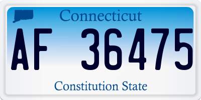 CT license plate AF36475