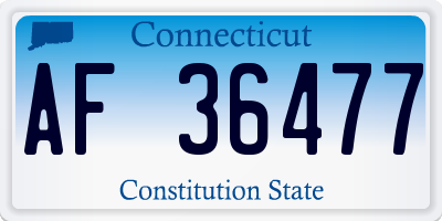 CT license plate AF36477