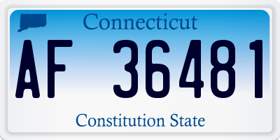 CT license plate AF36481