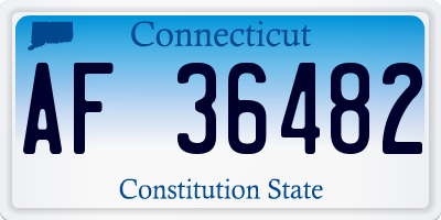 CT license plate AF36482