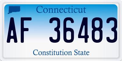 CT license plate AF36483