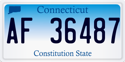 CT license plate AF36487