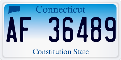 CT license plate AF36489
