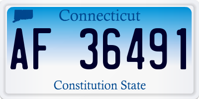CT license plate AF36491