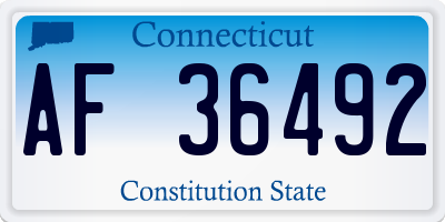 CT license plate AF36492