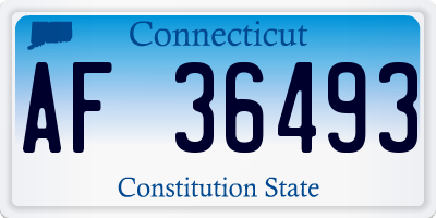 CT license plate AF36493