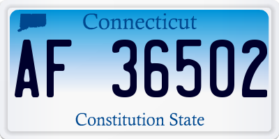 CT license plate AF36502