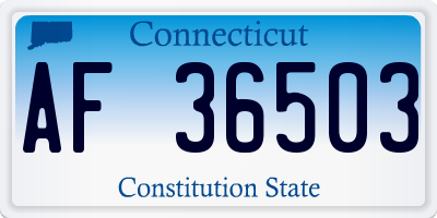 CT license plate AF36503