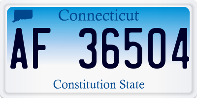 CT license plate AF36504