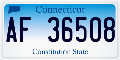 CT license plate AF36508