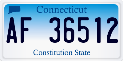 CT license plate AF36512