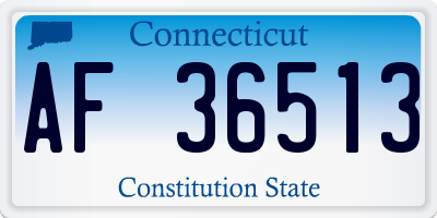 CT license plate AF36513
